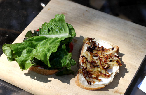 Open Onion Lettuce Tomato Sandwich Open Onion Lettuce Tomato Sandwich