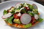 image for Sweet Potato Tostadas with Chipotle Lime Sour Cream